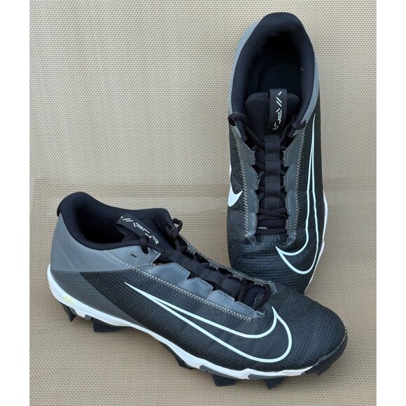 NIKE MENS SIZE 11.5 VAPOR EDGE SHARK 2 FOOTBALL OUTDOOR CLEATS FASTFLEX BLACK - Picture 1 of 9